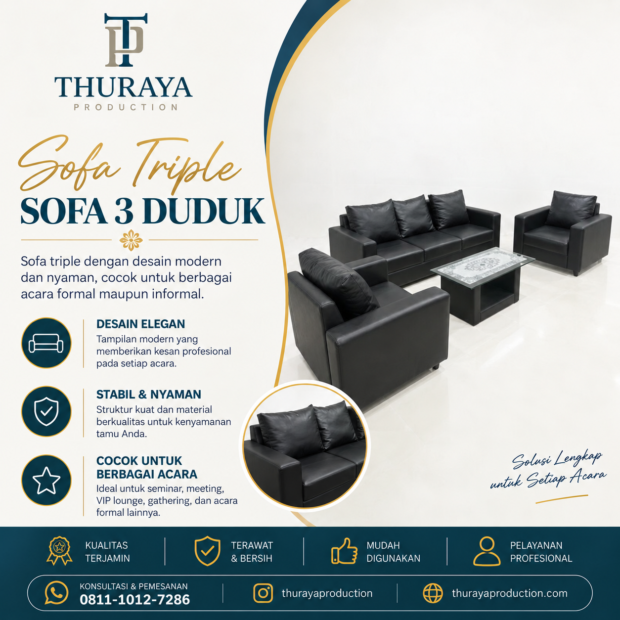 sewa sofa triple
