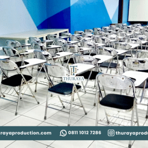 sewa kursi kuliah ergonomis dengan sandaran dan meja tulis